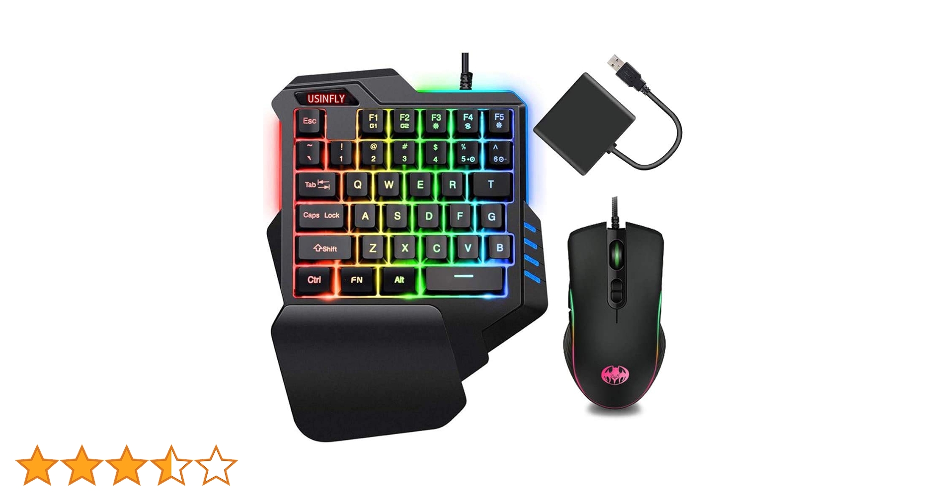 マウスコンバーター Amazon | 片手ゲーミングキーボード専用コンバーター 内蔵 RGB